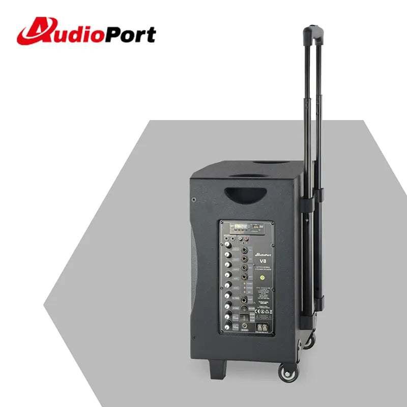 Audioport V8 transportabel aktiv højttaler 250 W med 2 mikrofoner