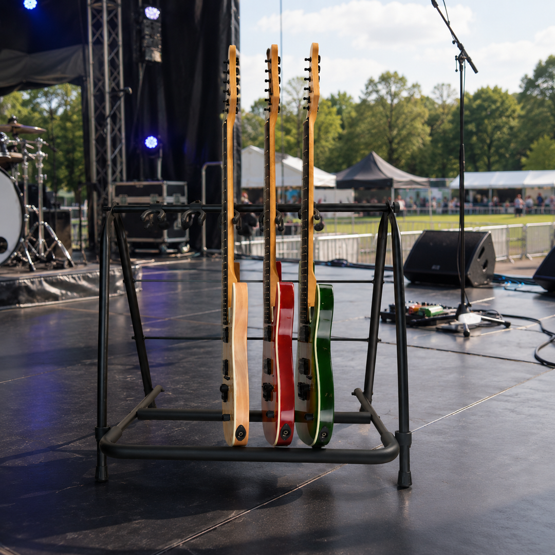 Hardman guitarstativ til 5 guitarer, foldbart
