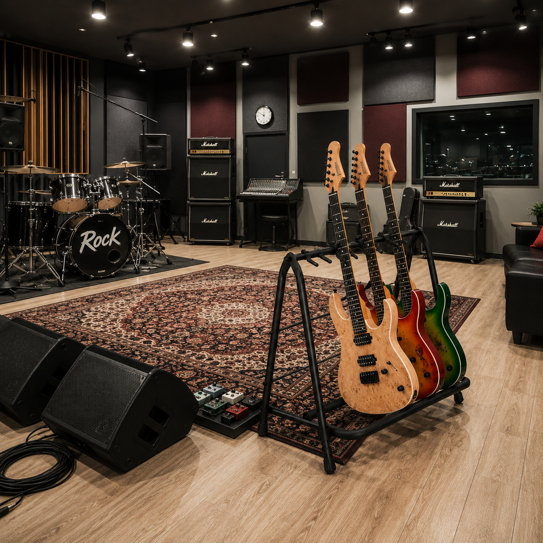 Hardman guitarstativ til 5 guitarer, foldbart