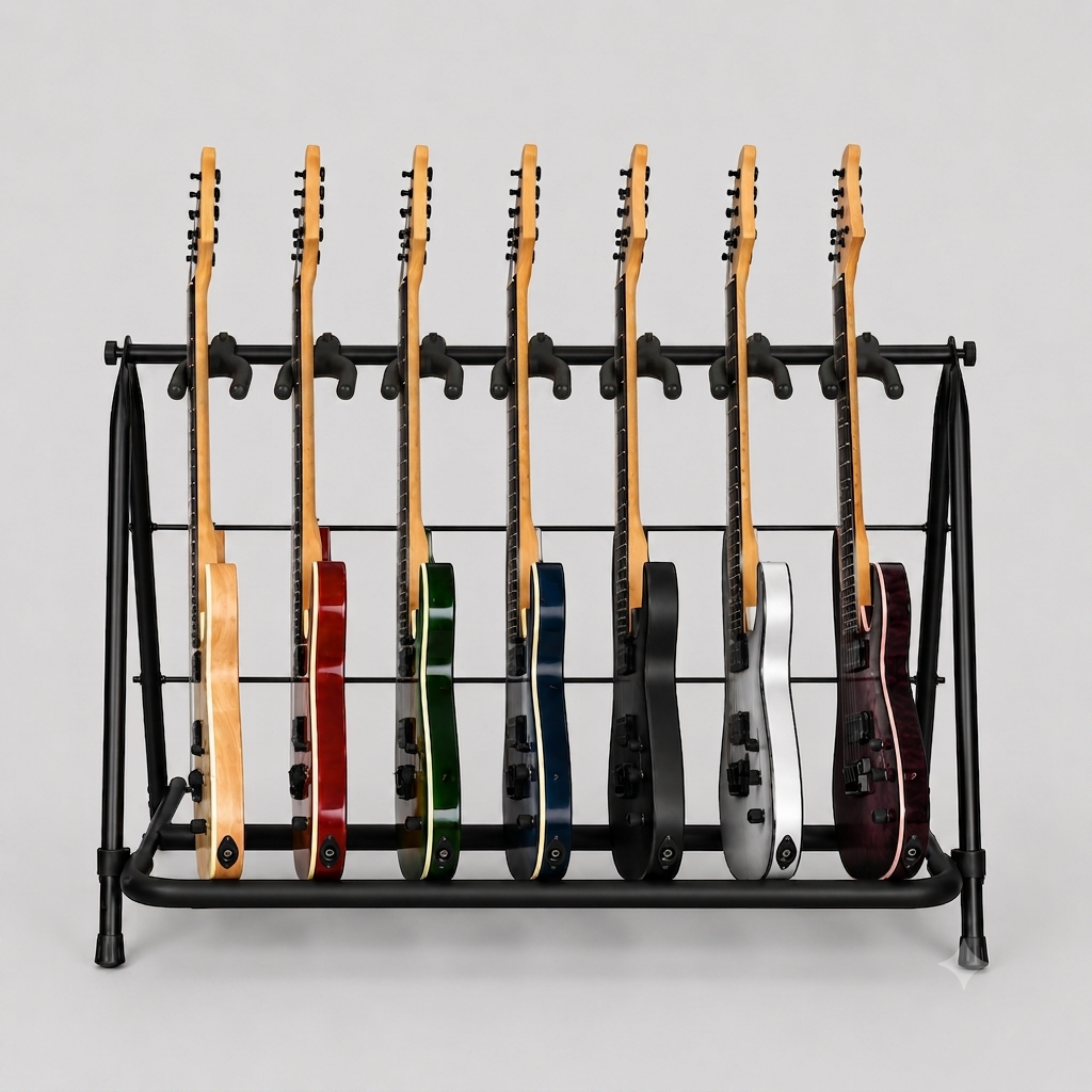 Hardman guitarstativ til 7 guitarer, foldbart