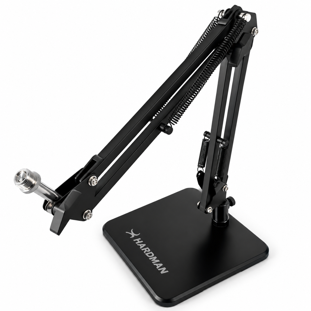 Hardman bordmikrofonstativ med tung base og arm, op til 2,5 kg