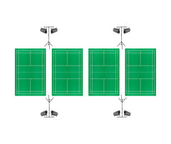 Natminton - komplet pakke for 4 baner