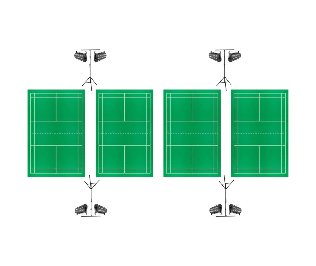 Natminton - komplet pakke for 4 baner