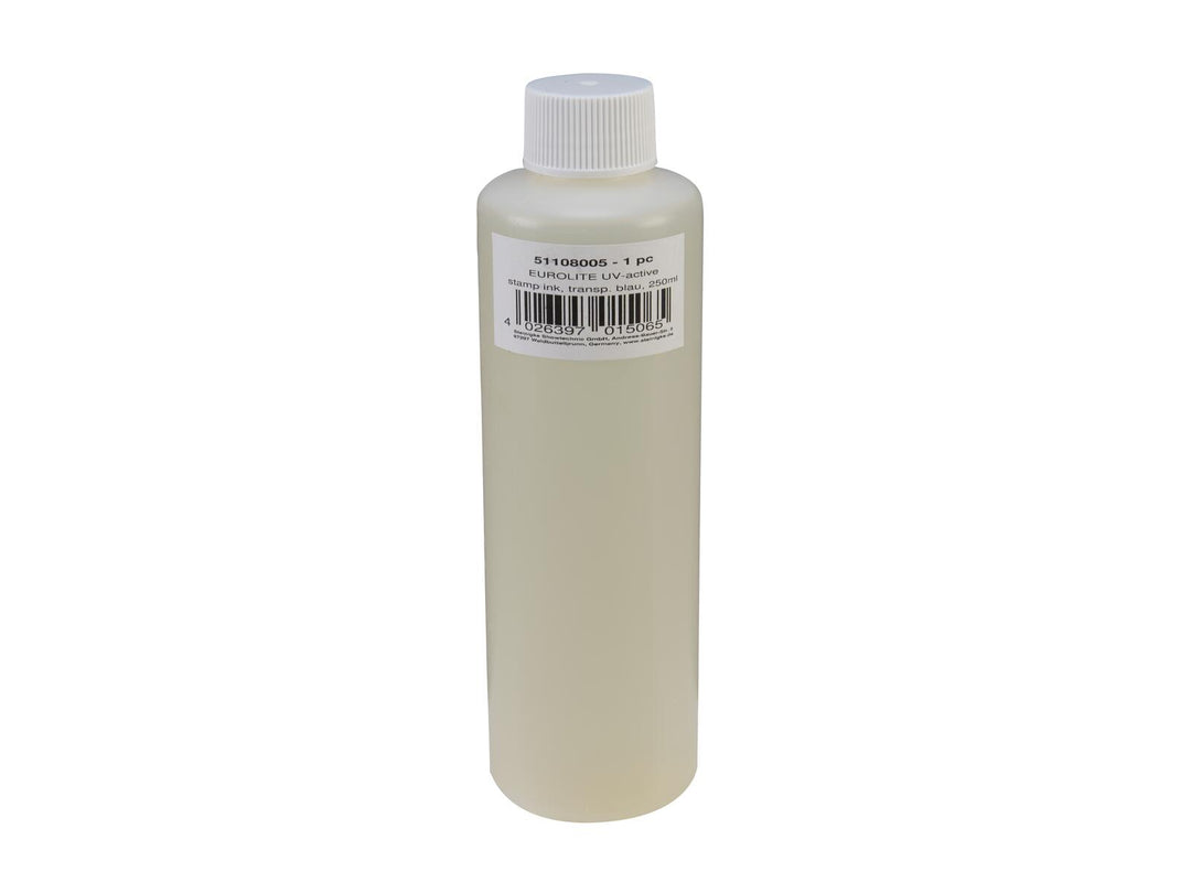 EUROLITE UV-active Stamp Ink, transparent blue, 250ml
