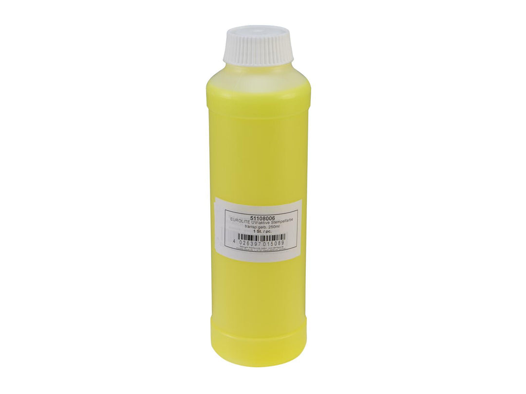 EUROLITE UV-active Stamp Ink, transparent yellow, 250ml
