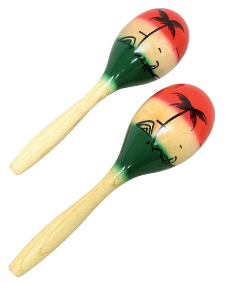GEWA Club Salsa maracas i træ, håndmalede, 19 cm (par)