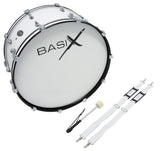 Basix marchstortromme 24" x 10", hvid, med bærerem og kølle
