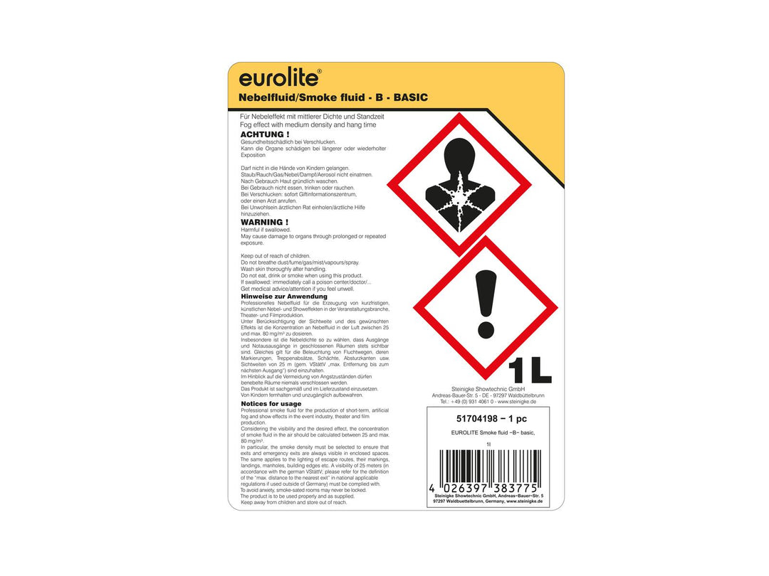 EUROLITE SMOKE FLUID -B- Basic, 1l smoke fluid