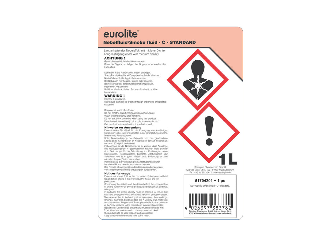 EUROLITE SMOKE FLUID -C- Standard, 1l smoke fluid