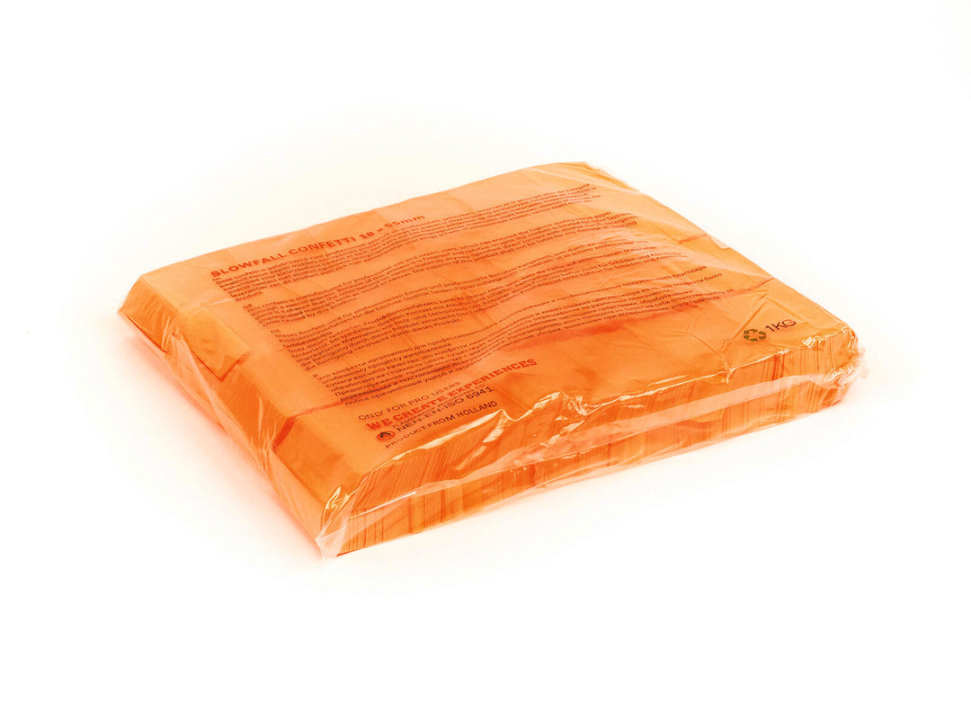TCM FX Slowfall Confetti Rectangular 55x18mm, neon-orange, uv active, 1kg