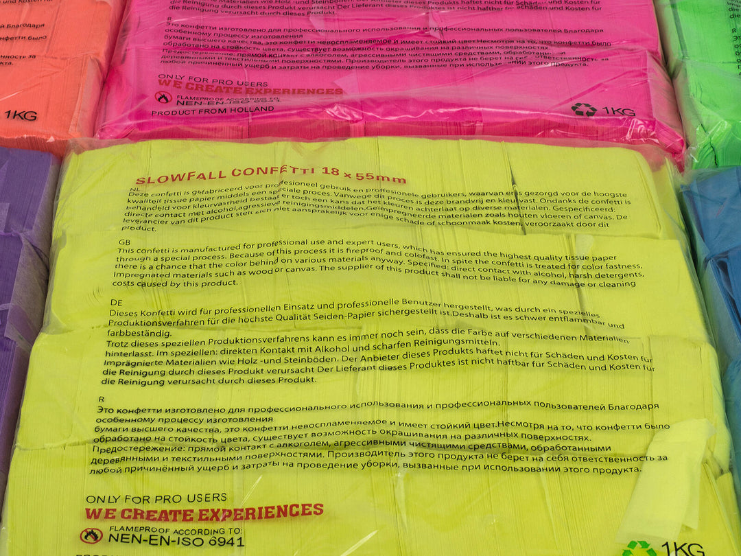 TCM FX Slowfall Confetti Rectangular 55x18mm, neon-orange, uv active, 1kg