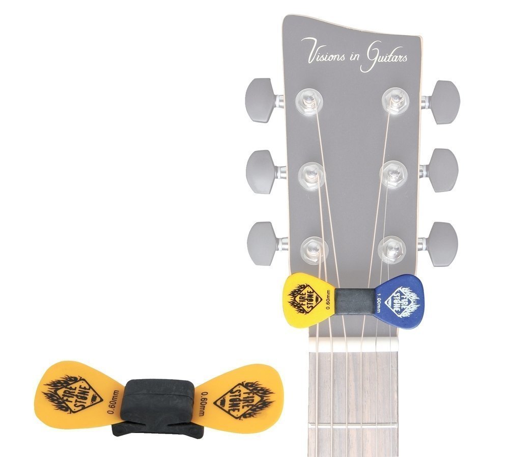 Fire & Stone plekterholder i gummi til guitarens hoved, 5 stk.