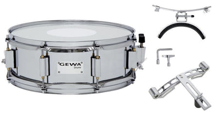 GEWA marchlilletromme 13" x 5", forkromet stål