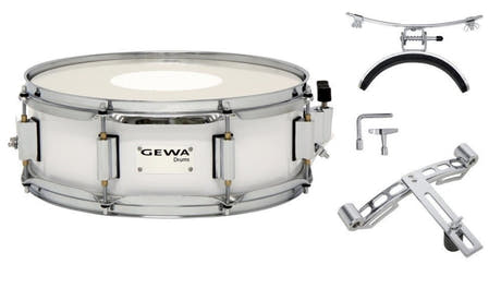 GEWA marchlilletromme 13" x 5", birk lamineret hvid