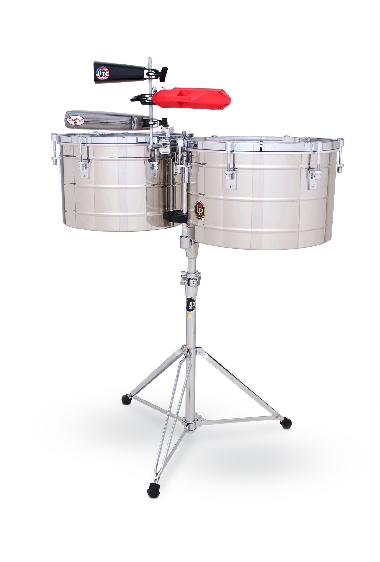 Latin Percussion Timbales Tito Puente Thunder Timbs - Stainless Steel (LP258-S)