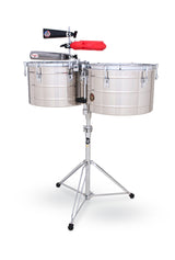 Latin Percussion Timbales Tito Puente Thunder Timbs - Stainless Steel (LP258-S)