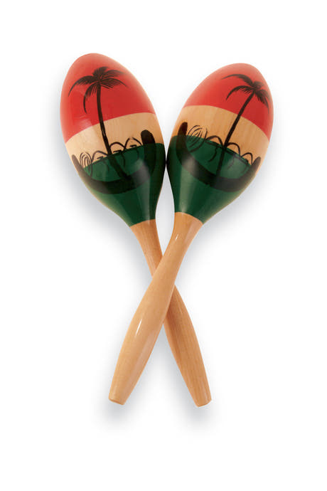 LP CP287 store maracas i træ, bemalede