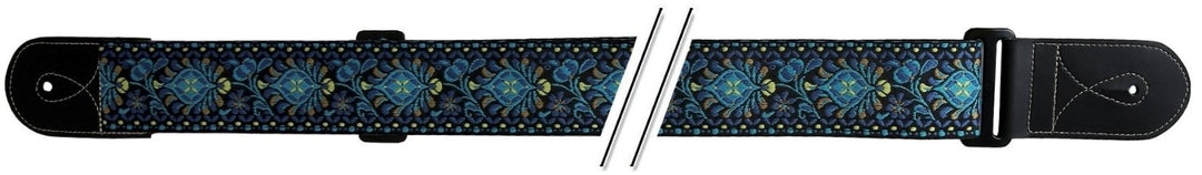 GEWA Guitar Straps F&S Folk Jacquard - Blue-Yellow