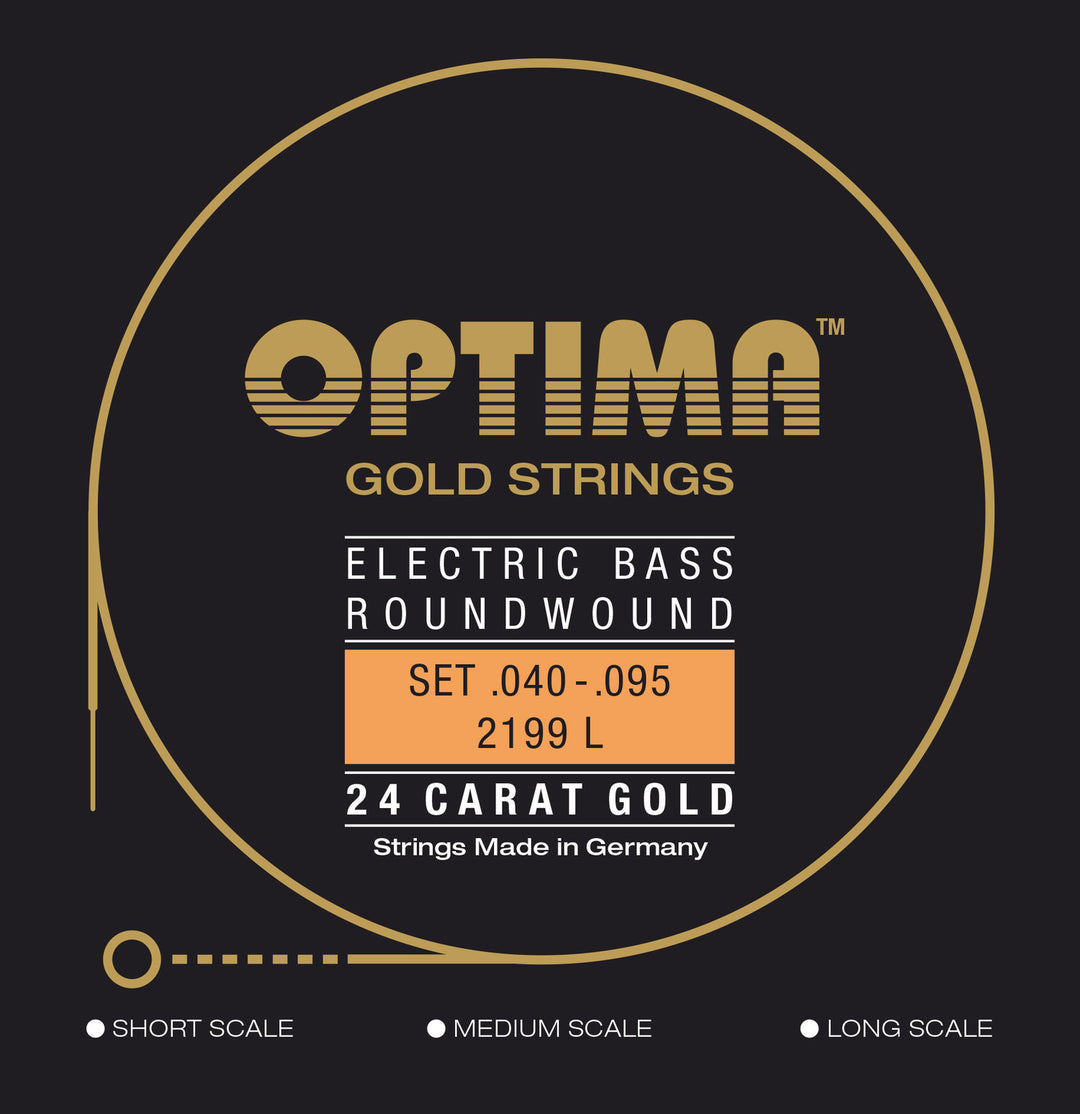Optima E-Bass Strings Gold Strings Round Wound long scale - Set 4-string light (2199L)