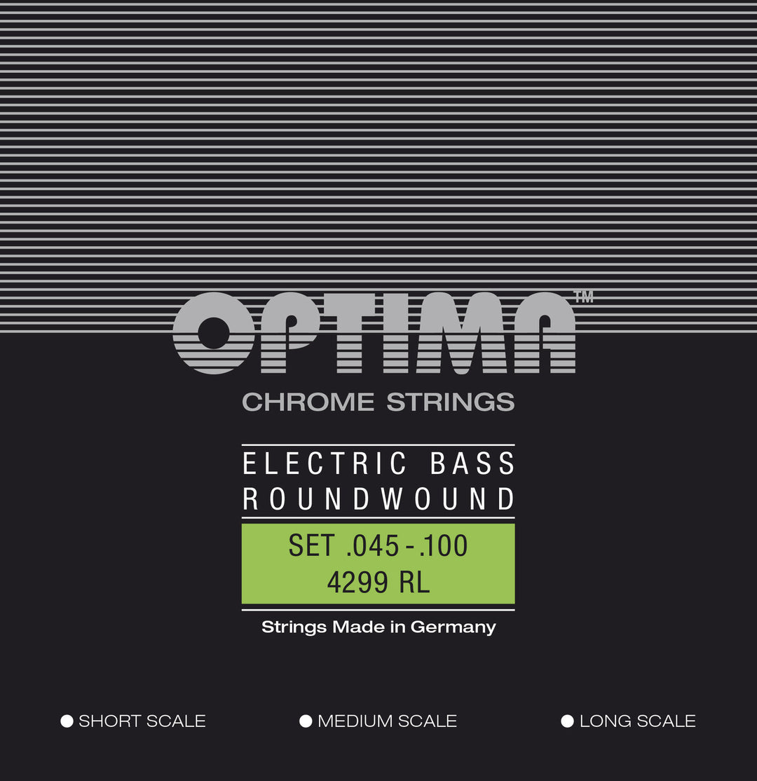Optima E-Bass Strings Chrome Strings Round Wound Long Scale - Set 4-string reg-light (4299L)