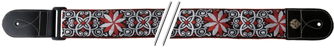 GEWA Guitar Straps F&S Folk Jacquard - Red-White