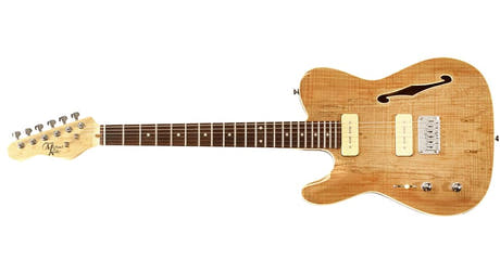 Michael Kelly 59 Thinline venstrehånds elguitar, Spalted Maple