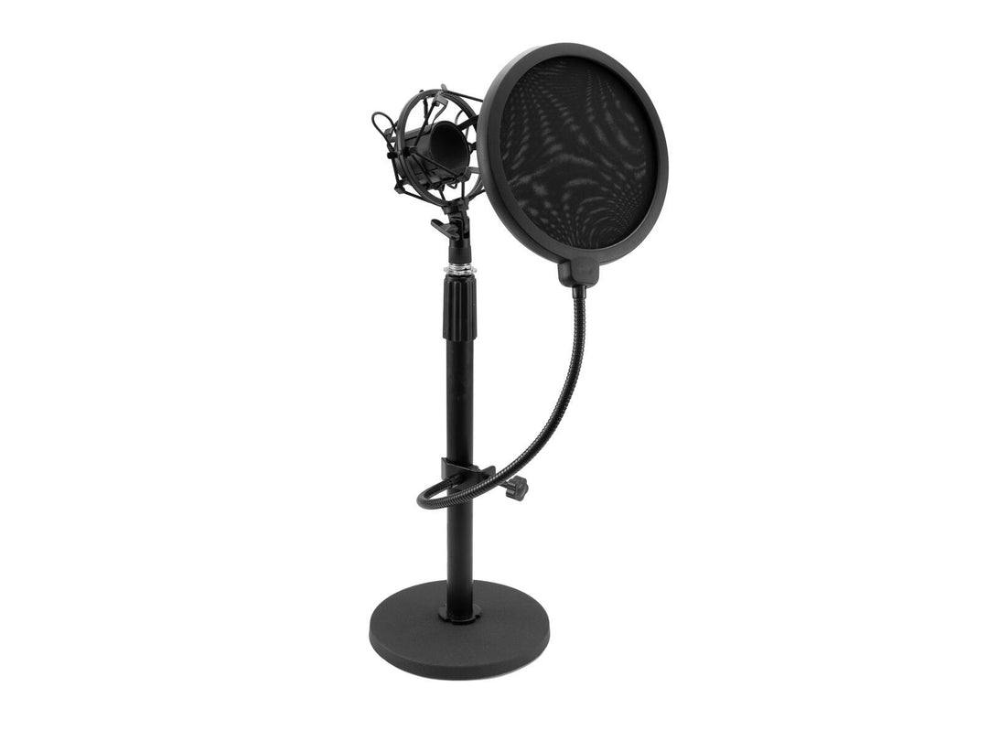 OMNITRONIC MSP-1 Microphone Stand with Shockmount and Pop Filter