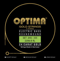 Optima E-Bass Strings Gold Strings Round Wound long scale - Set 5-string reg-light (2299B)