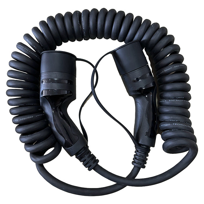 Spiralladekabel Type-2 16A 3-faset 5 Meter