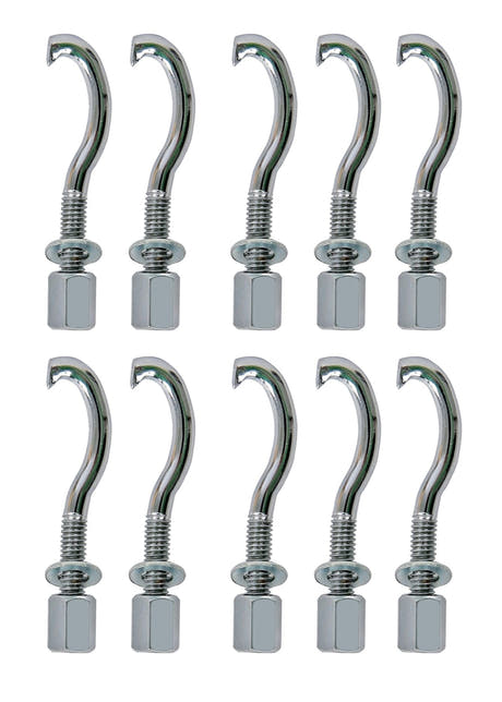 Latin Percussion Tuning lugs Brazilian LP3010 LP3010N LP3012 LP3012-SM Pandeiro - LP3006 Tamborim - Chrome, 10 pieces (LP3923)