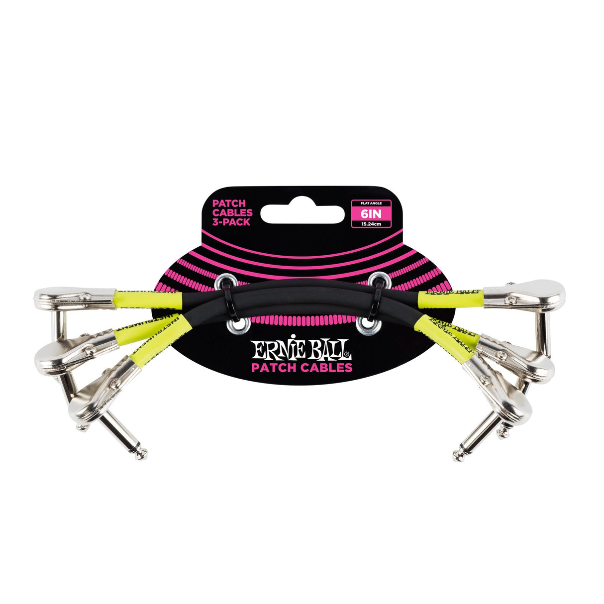 Ernie Ball EB-6059 Patch Cable Flat Connectors 15 cm, 3-pack