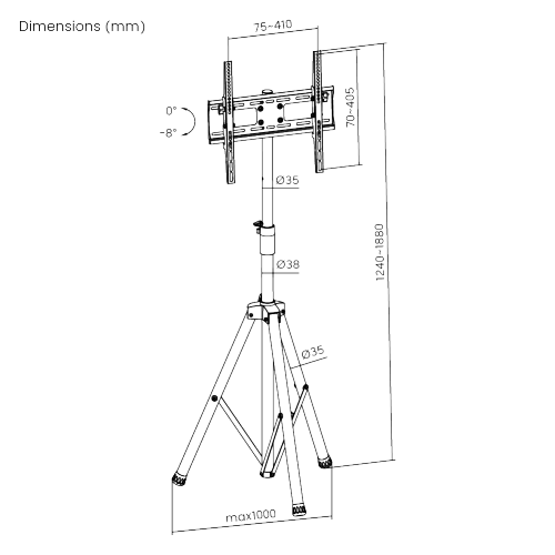 SAMPLEVARE - TV ophæng m. trefods-stativ