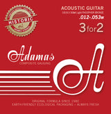 Adamas Strings for Acoustic Guitar Adamas Phosphor Bronze Historic Reissue - Set of 3 Light .012 (1818-3)