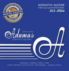 Adamas Strings for Acoustic Guitar Nuova phosphor bronze coated - Super-Light .011-.052 (1749NU)