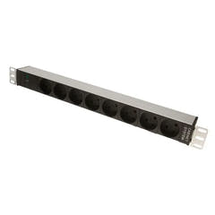 Strømskinne m. Jord (DK, 19" Rack)