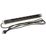 Strømskinne m. Jord (DK, 19" Rack)
