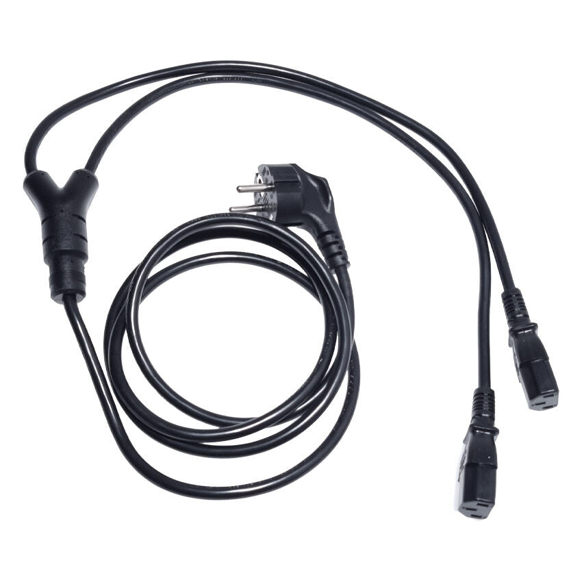 IEC - Y-Split Stik Schuko 1,8m. - 2 x IEC Hun 10A Apparatstik