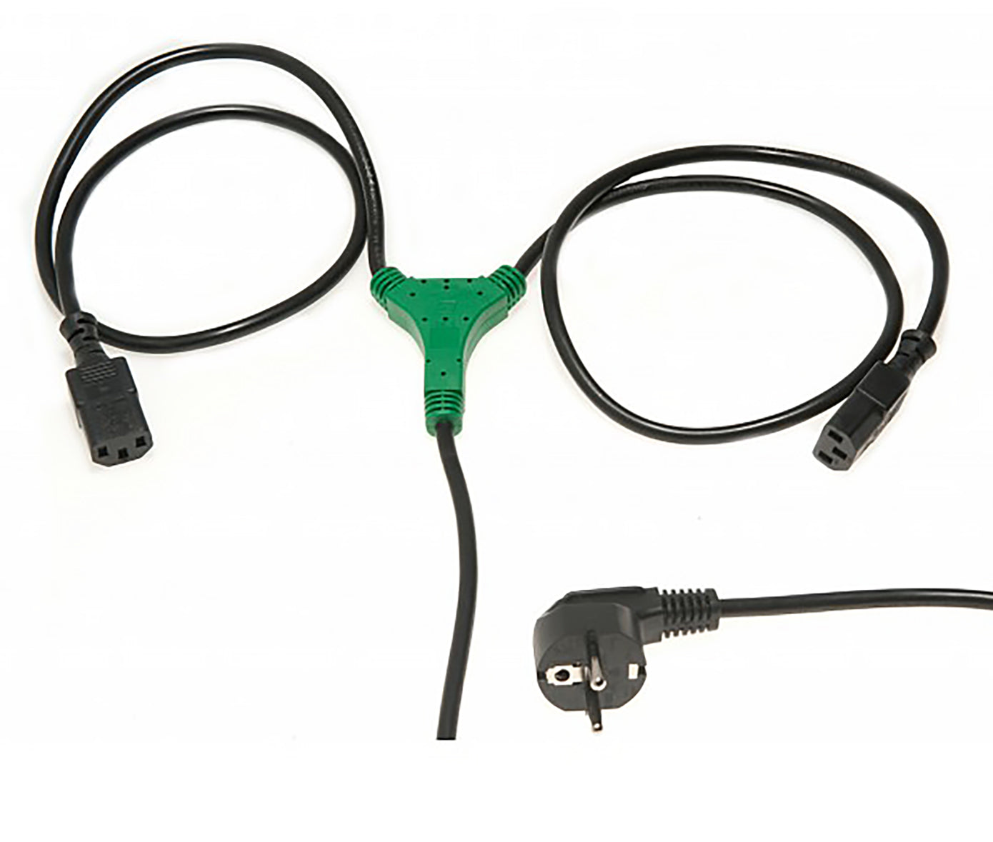 IEC Y-Split Stik Schuko til 2x IEC Hun 13A Apparatstik