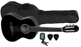 VGS Basic sæt: klassisk guitar 3/4, sort, taske og tuner