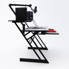 Studiebord med hylder og udtræk til keyboard (120 cm)
