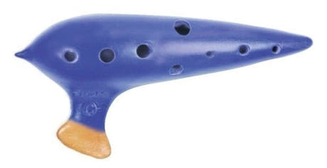 Plaschke Classic okarina i C, 16 cm, C2 til F3, blåglaseret