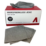 Mikrofiberklude i kasse, 30x30cm, 180gsm, 50 stk.