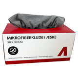 Mikrofiberklude i kasse, 30x30cm, 180gsm, 50 stk.