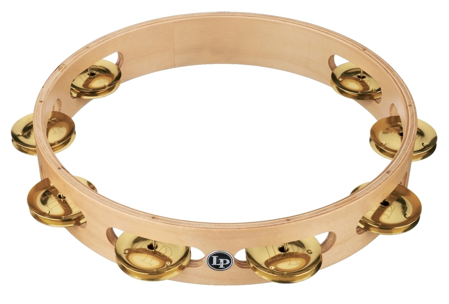 Latin Percussion Tambourine Pro 10 in Single Row Tambourin - Brass (LP380A-BR)