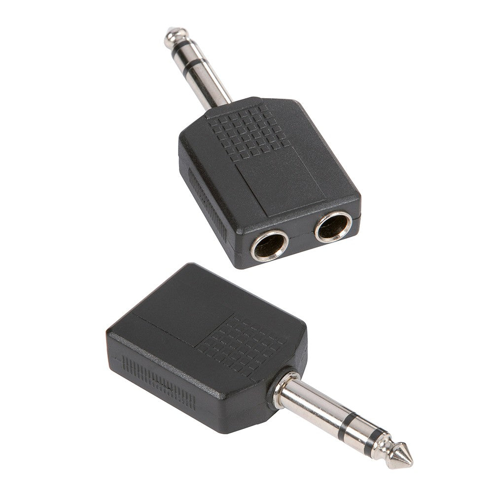 Adapter Audio Stik 2 x 6.3 mm Stereo Jack Hun til 6.3 mm Stereo