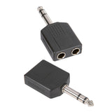 Adapter Audio Stik 2 x 6.3 mm Stereo Jack Hun til 6.3 mm Stereo