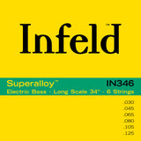 Thomastik-Infeld E-Bass Strings Superalloy. Round Wound Long Scale - Set 6 string long (IN346)