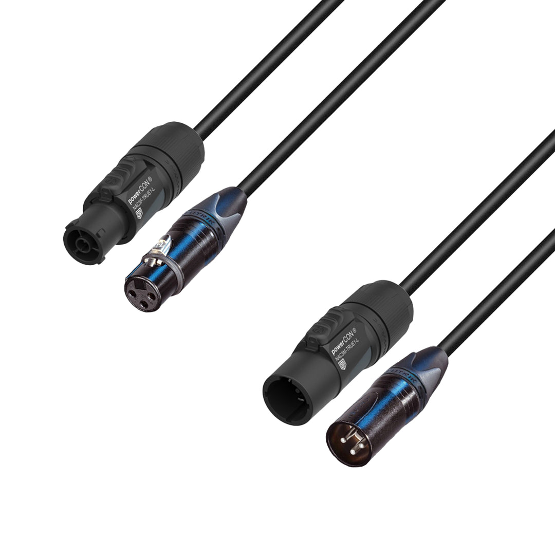 Adam Hall-kabler 5 STAR H TCON D 0150 - Hybridkabel | Strøm og DMX | Neutrik® XLR 3-polet x TRUE1® | 1,5 m