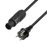 Adam Hall Cables 5 STAR TCON 0150 - Strømkabel | Neutrik TRUE1® x CEE 7/7 med Titanex®-ledning | 1,5 m