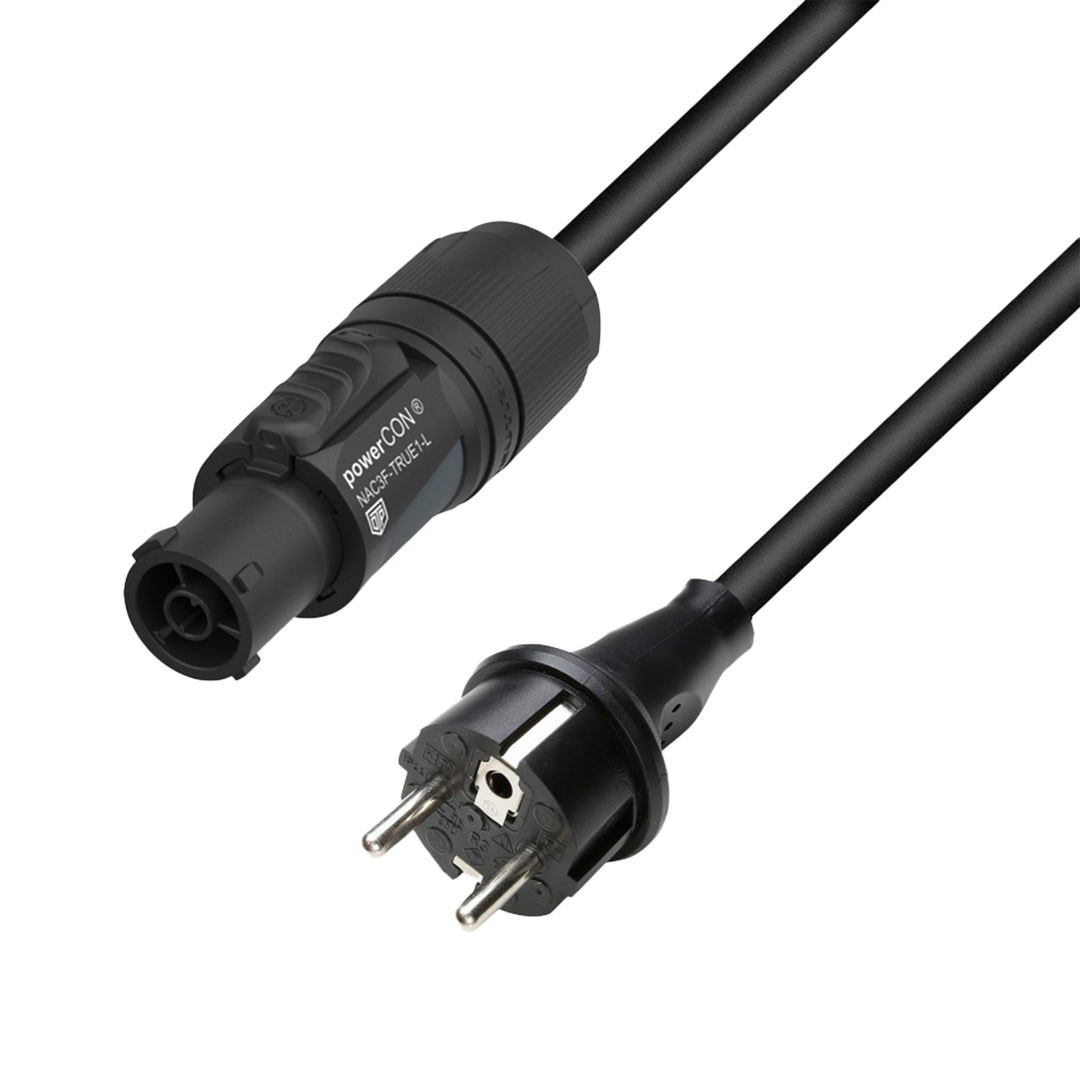 Adam Hall Cables 5 STAR TCON 0300 - Strømkabel | Neutrik TRUE1® x CEE 7/7 med Titanex®-ledning | 3 m